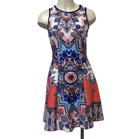 MY MICHELLE Dresses & Skirts - My Michelle Floral Paisley Sleeveless Skater Dress Size M